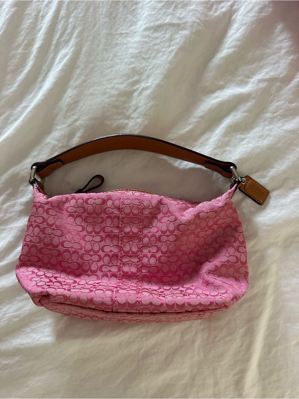 Pink Signature Coach Shoulder Bag